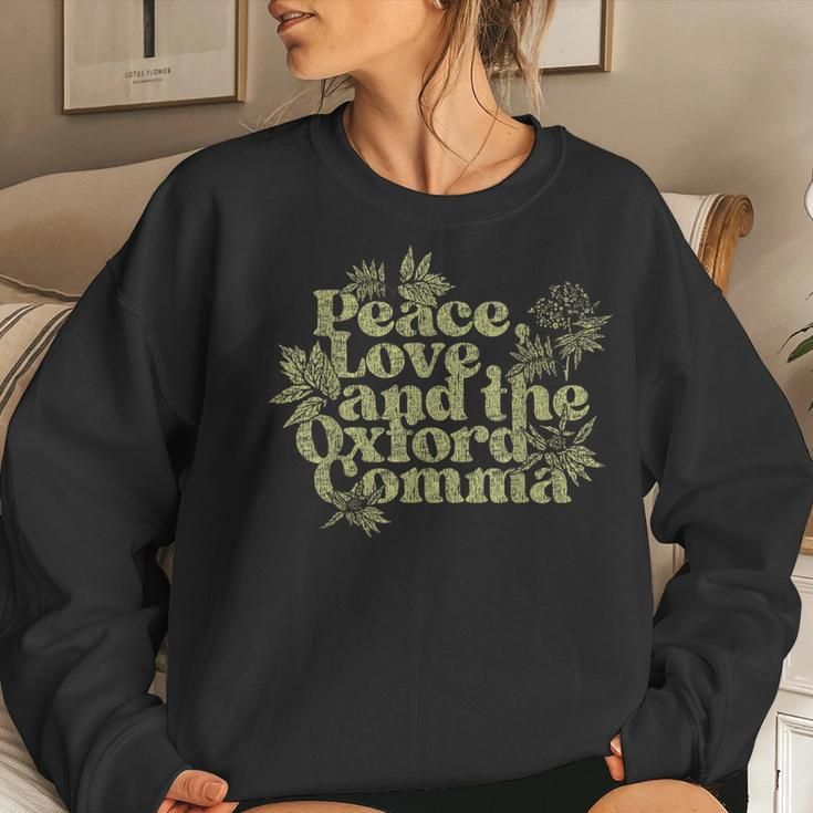 Peace Love And The Oxford Comma Women Women Sweatshirt Gifts for Her