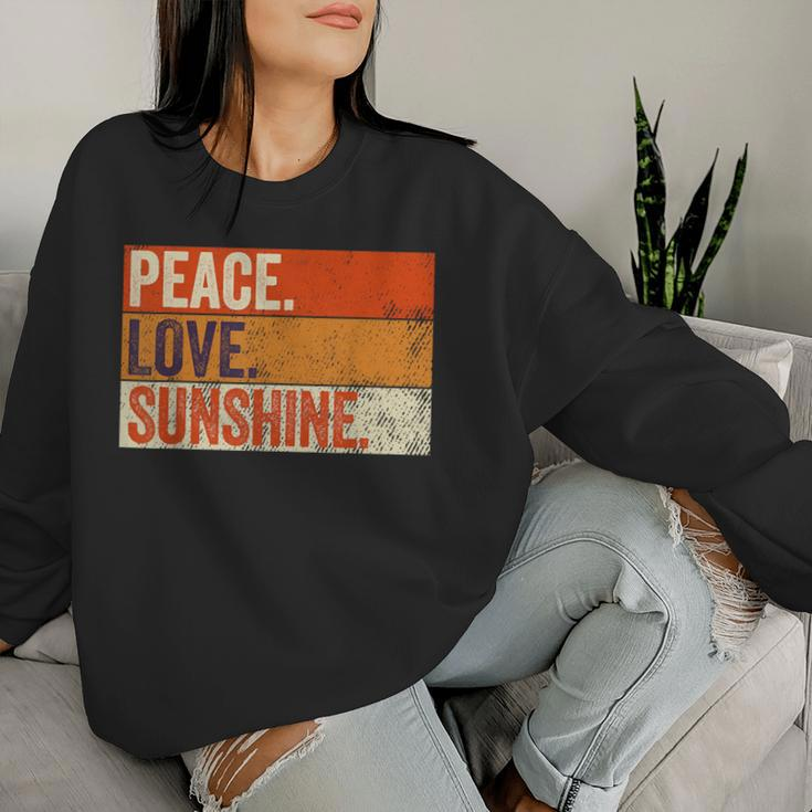 Peace Love Sunshine Mother Father Sun Lover Vintage Women Sweatshirt Gifts for Her