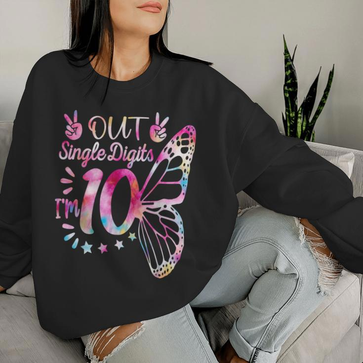 Peace Out Single Digits I'm 10Th Birthday For Girl Women Sweatshirt Gifts for Her
