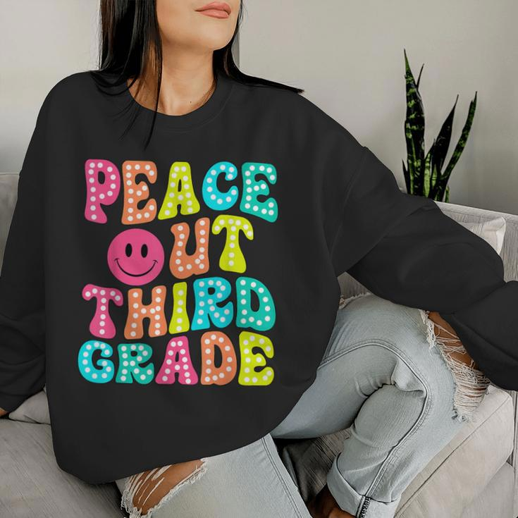 Peace Out Third Grade Last Day Of School 3Rd Grade Teacher Women Sweatshirt Gifts for Her