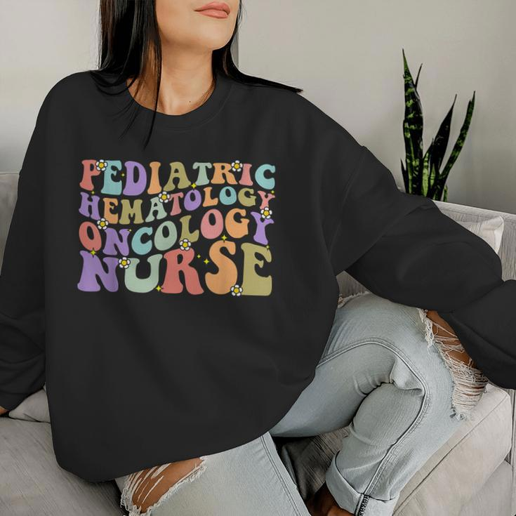 Pediatric Hematology Oncology Nurse Groovy Peds Hem Onc Women Sweatshirt Gifts for Her