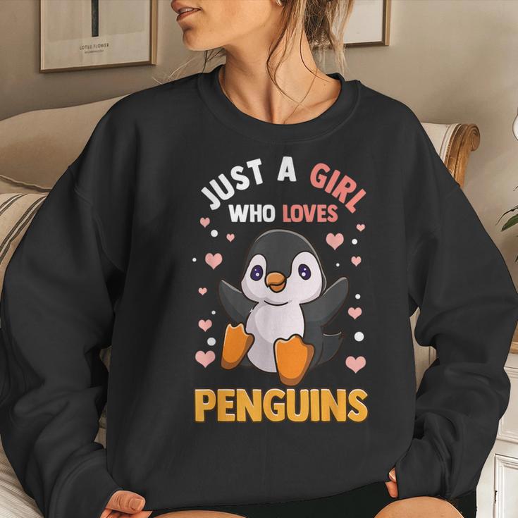 Penguin For Girls Just A Girl Who Loves Penguins Women Sweatshirt Gifts for Her