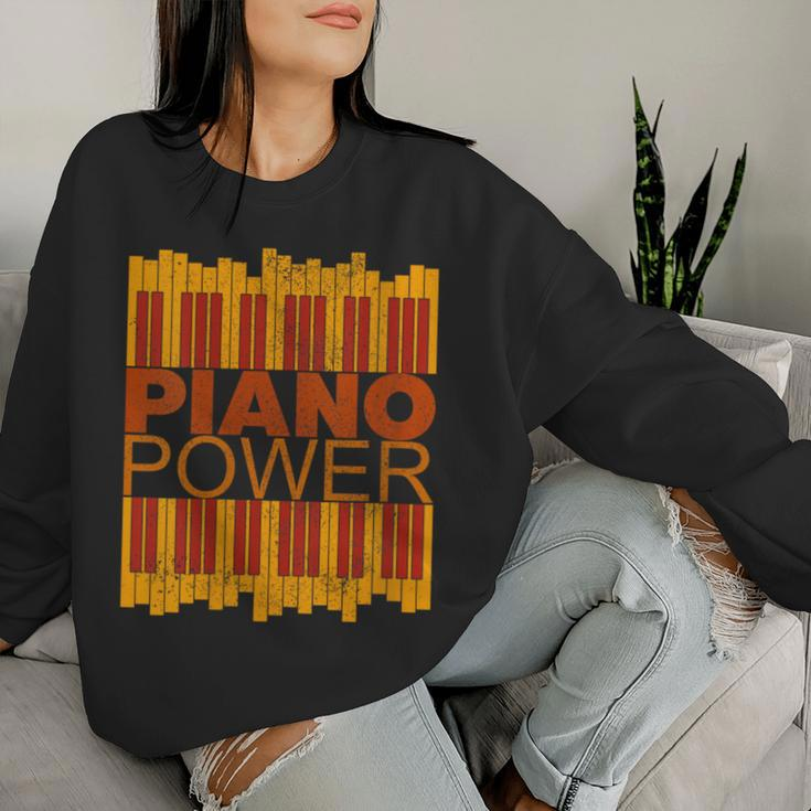Piano Power With Key Of Piano With Vintage Colors Women Sweatshirt Gifts for Her