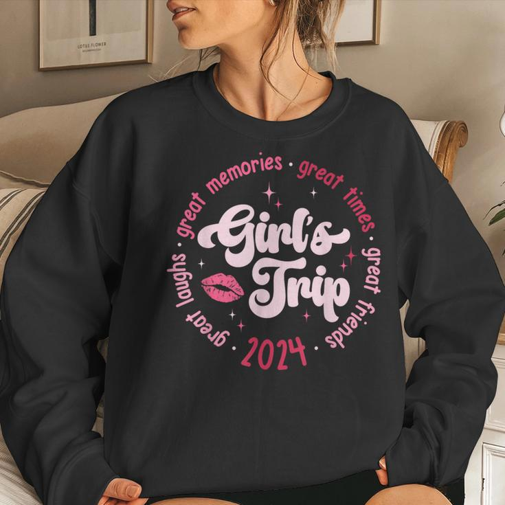Pink Retro Girl's Trip Memories 2024 Besties Travel Together Women Sweatshirt Gifts for Her