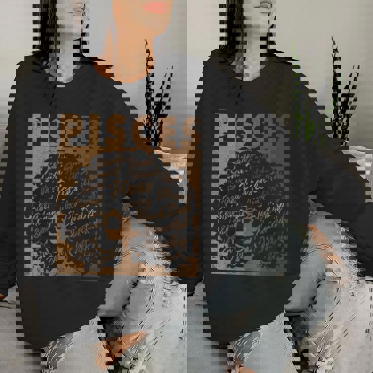 Pisces Girl African American Melanin Birthday Women Sweatshirt Gifts for Her