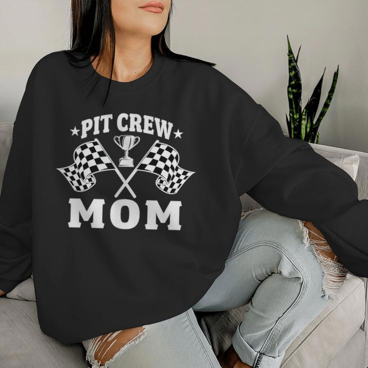 Pit Crew Mom Mother Race Car Birthday Party Racing Women Women Sweatshirt Gifts for Her