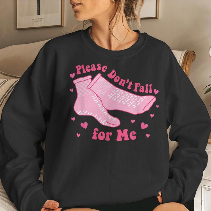 Please Don't Fall For Me Rn Pct Cna Nurse Valentine Costume Women Sweatshirt Gifts for Her