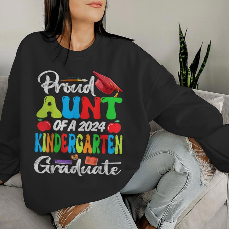 Proud Aunt Of A 2024 Kindergarten Graduate Women Sweatshirt Gifts for Her