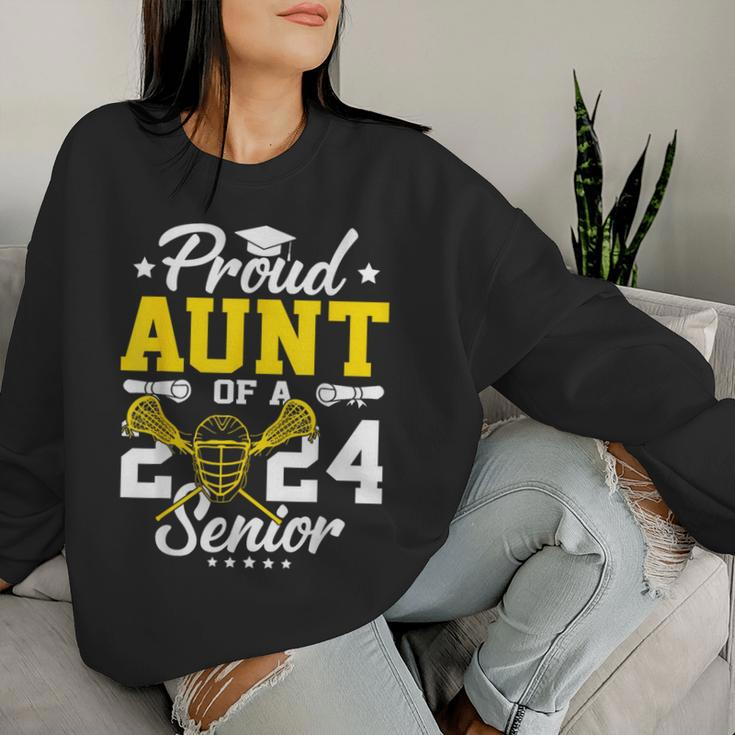 Proud Aunt Of A 2024 Senior Lacrosse Graduate Women Sweatshirt Gifts for Her