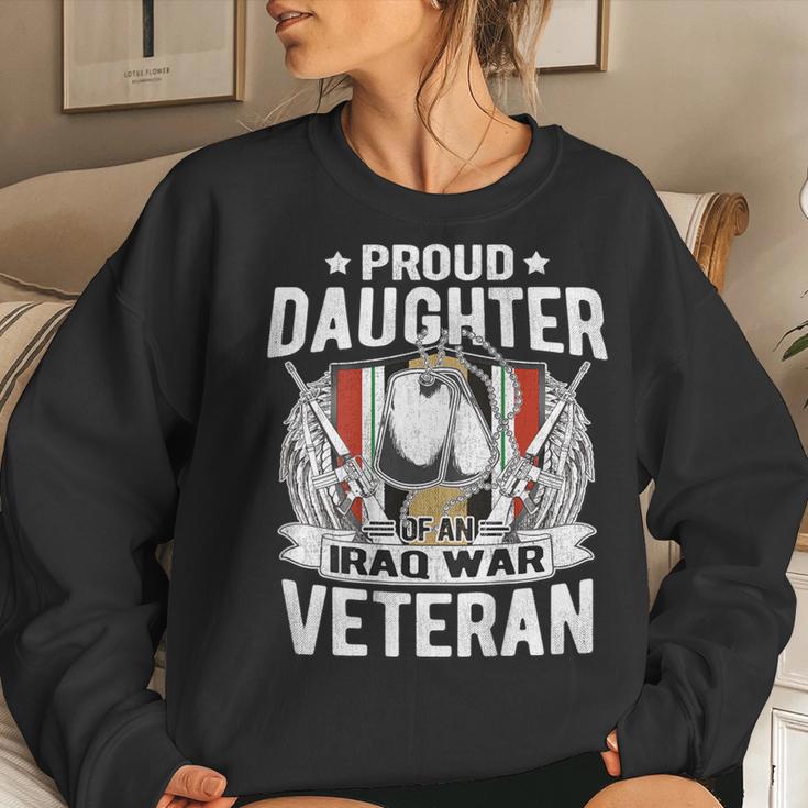 Proud Daughter Of Iraq Veteran Dog Tags Military Child Women Sweatshirt Gifts for Her