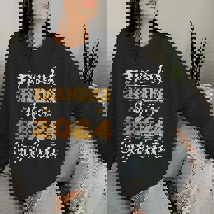 Proud Grandma Of A 2024 Graduate Class Of 2024 Graduation Women Sweatshirt Gifts for Her