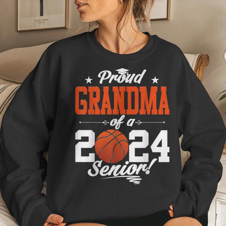 Proud Grandma Of A 2024 Senior Graduate Basketball Women Sweatshirt Gifts for Her