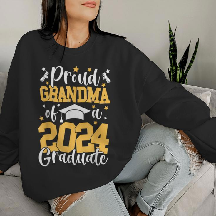 Proud Grandma Of A Class Of 2024 Graduate Matching Family Women Sweatshirt Gifts for Her