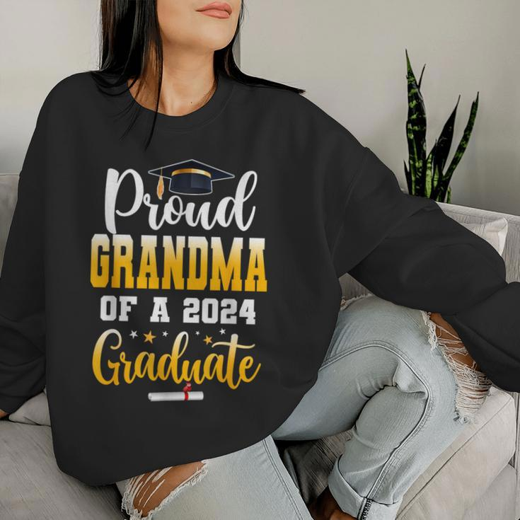 Proud Grandma Of A Class Of 2024 Graduate Senior Grandma Women Sweatshirt Gifts for Her