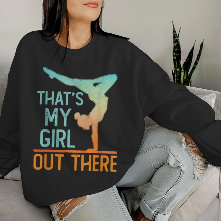 Proud Gymnastics Mom Dad That's My Girl Out There Gymnast Women Sweatshirt Gifts for Her