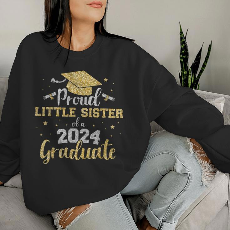 Proud Little Sister Class Of 2024 Graduate Senior Graduation Women Sweatshirt Gifts for Her