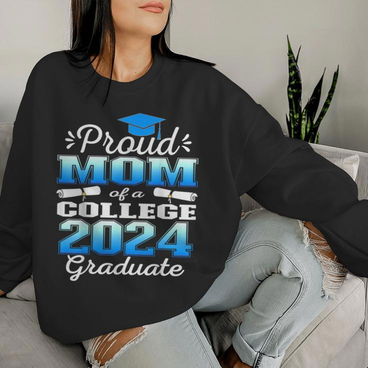 Proud Mom Of 2024 College Graduate Family 24 Graduation Women Sweatshirt Gifts for Her