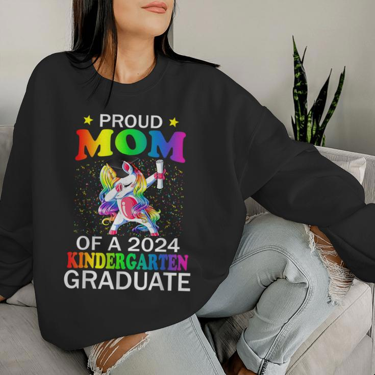 Proud Mom Of A 2024 Kindergarten Graduate Unicorn Dab Women Sweatshirt Gifts for Her