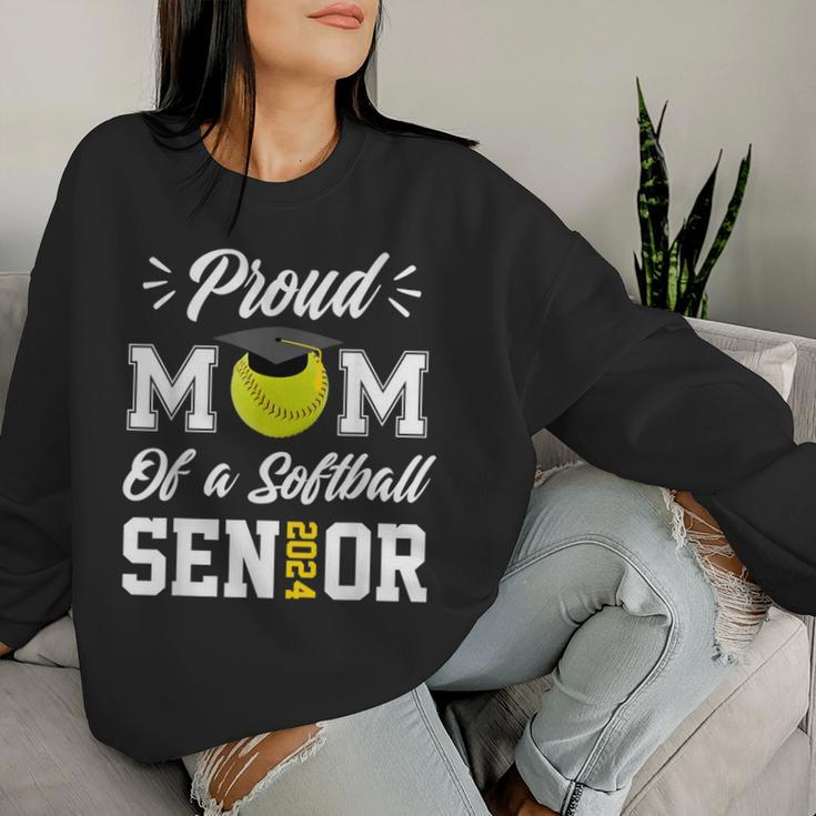 Proud Mom Of A Softball Senior 2024 Class Of 24 Graduation Women Sweatshirt Gifts for Her