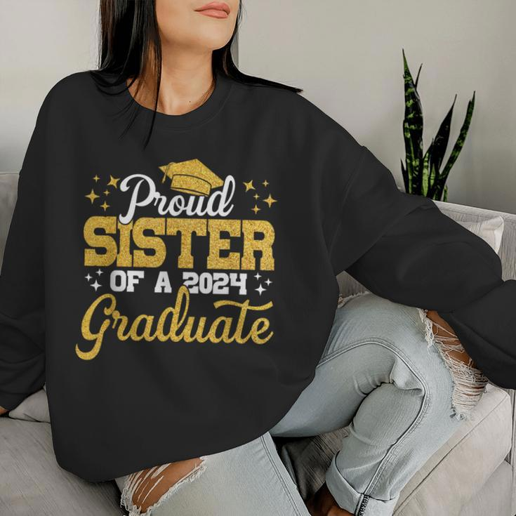 Proud Sister Of A Class Of 2024 Graduate Senior Sister 24 Women Sweatshirt Gifts for Her