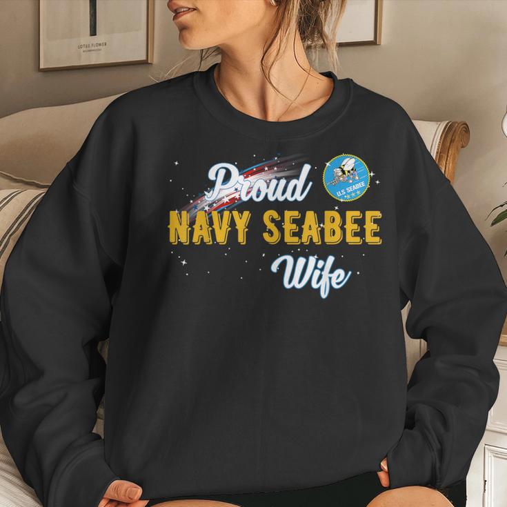 Proud Us Navy Seabee Wife Veteran Day Women Sweatshirt Gifts for Her