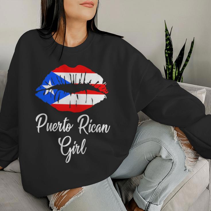 Puerto Rican Girl Pride Puerto Rico Boricua Girl Lips Women Sweatshirt Gifts for Her