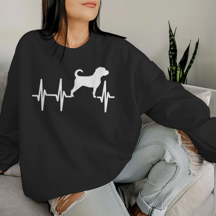 Puggle Heartbeat Dog Mom Dad Pet Women Sweatshirt Gifts for Her