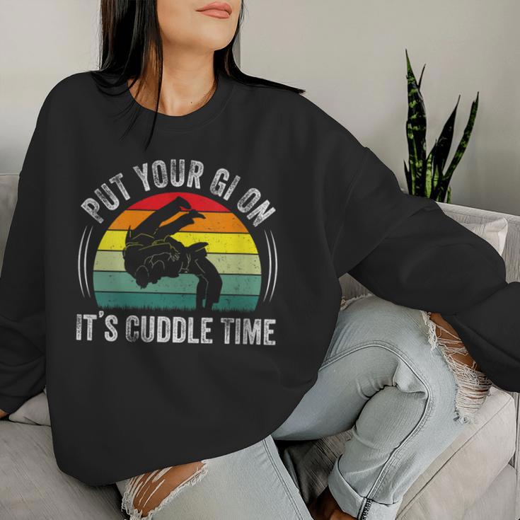 Put Your Gi On It's Cuddle Time Vintage Brazilian Jiu Jitsu Women Sweatshirt Gifts for Her