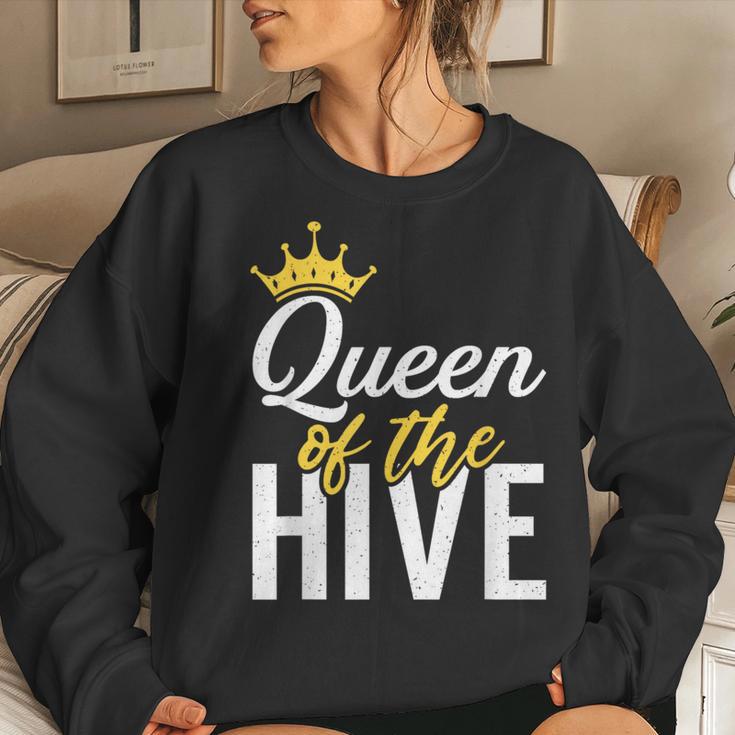Queen Of The Hive Bee Lover Beekeeping Women Sweatshirt Gifts for Her