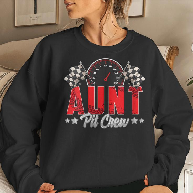 Race Car Birthday Party Racing Family Aunt Pit Crew Women Sweatshirt Gifts for Her