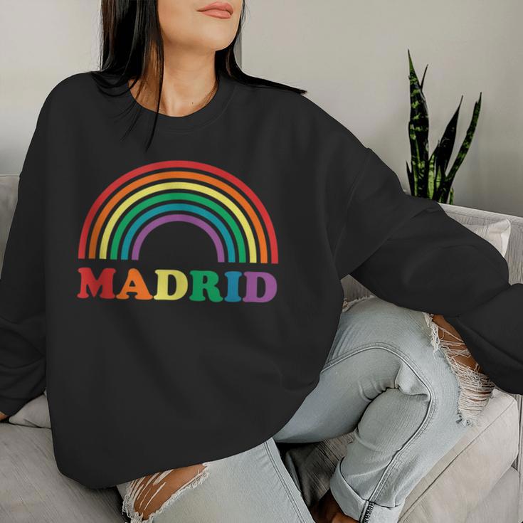 Rainbow Pride Gay Lgbt Parade Madrid Women Sweatshirt Gifts for Her