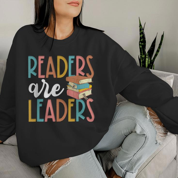 Readers Are Leaders Reading Teacher Back To School Women Sweatshirt Gifts for Her
