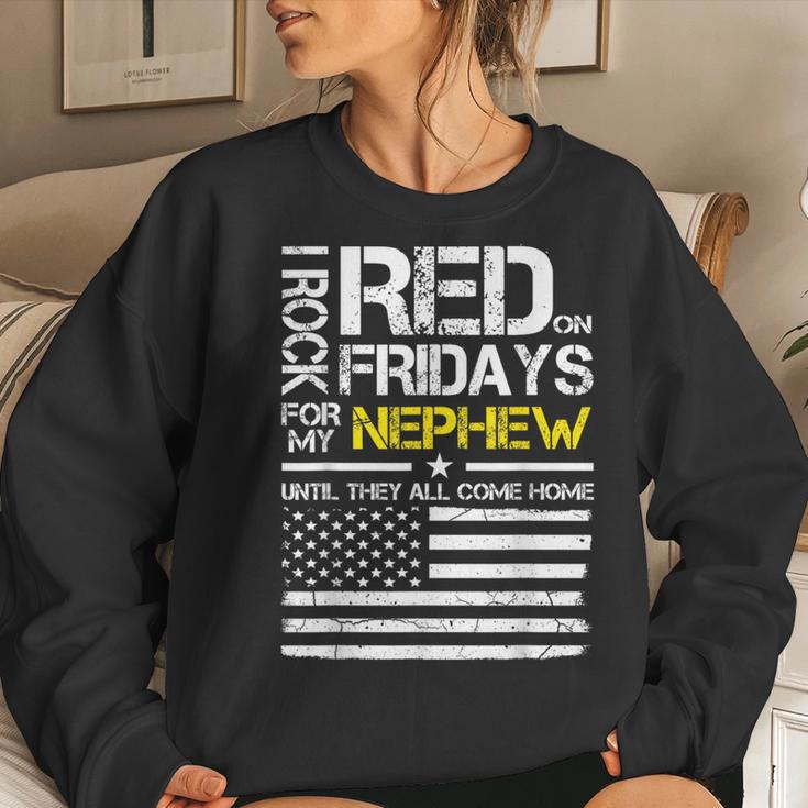 Red Friday Military Aunt Uncle Wear Red For My Nephew Women Sweatshirt Gifts for Her