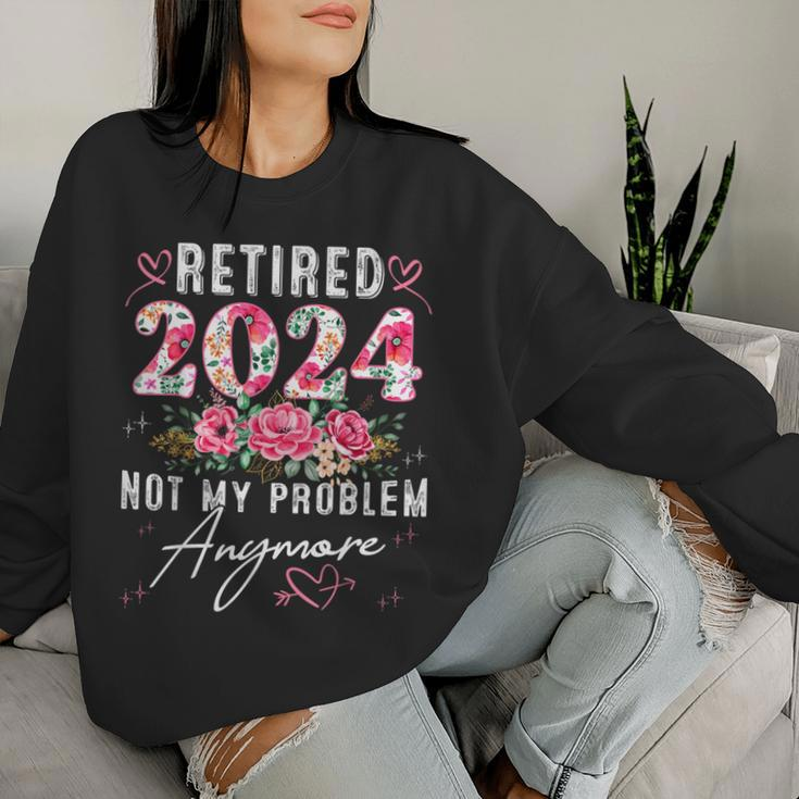 Retired 2024 Retirement For 2024 Floral Women Sweatshirt Gifts for Her