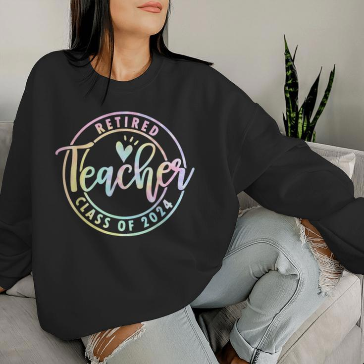 Retired Teacher Class Of 2024 Tie Dye Retirement School Women Sweatshirt Gifts for Her