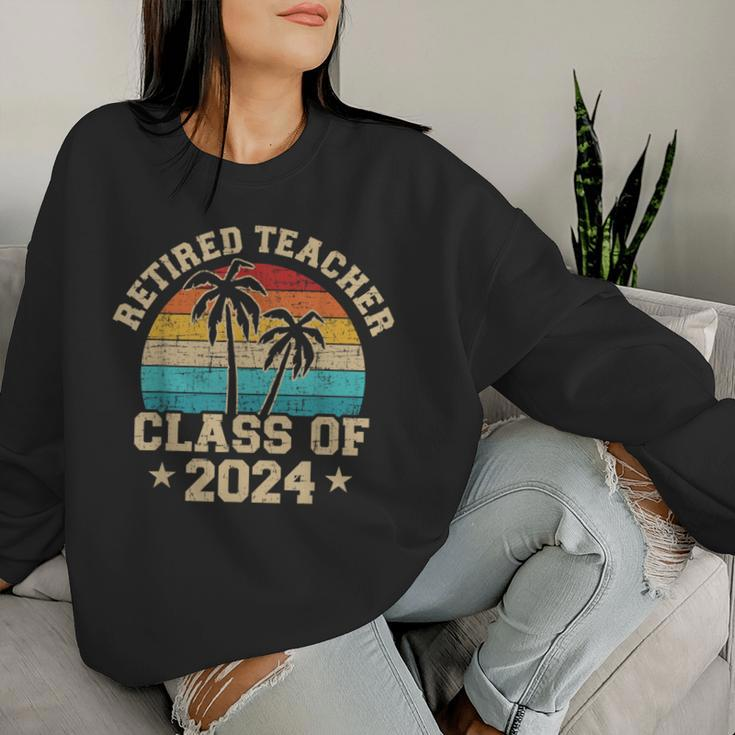 Retired Teacher Class Of 2024 Vintage School Retirement Women Sweatshirt Gifts for Her