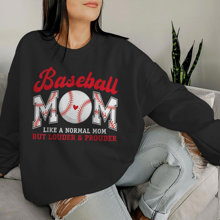 Retro Baseball Mom Like A Normal Mom But Louder And Prouder Women Sweatshirt Gifts for Her