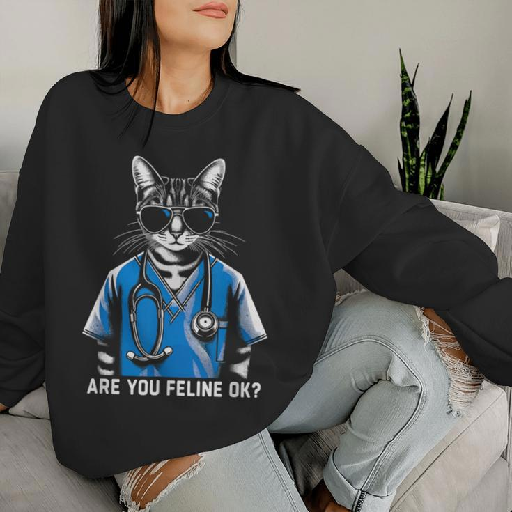 Retro Cat Nurse Nurse Week Nurse Women Sweatshirt Gifts for Her