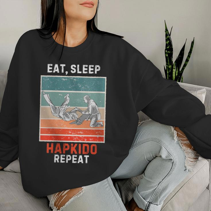 Retro Eat Sleep Hapkido Repeat Vintage Grunge Hapkido Women Sweatshirt Gifts for Her