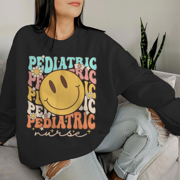 Retro Groovy Pediatric Nursing Nurse Life Cute Women Sweatshirt Gifts for Her