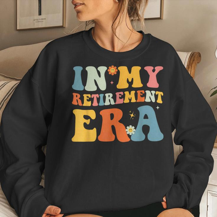 Retro Groovy In My Retirement Era Teacher Retired 2024 Women Sweatshirt Gifts for Her