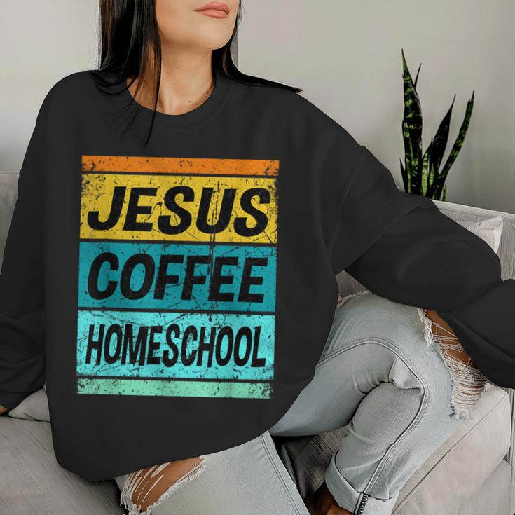 Retro Homeschool Mama Jesus Coffee Homeschool Damen Sweatshirt Frauen Geschenke für Sie