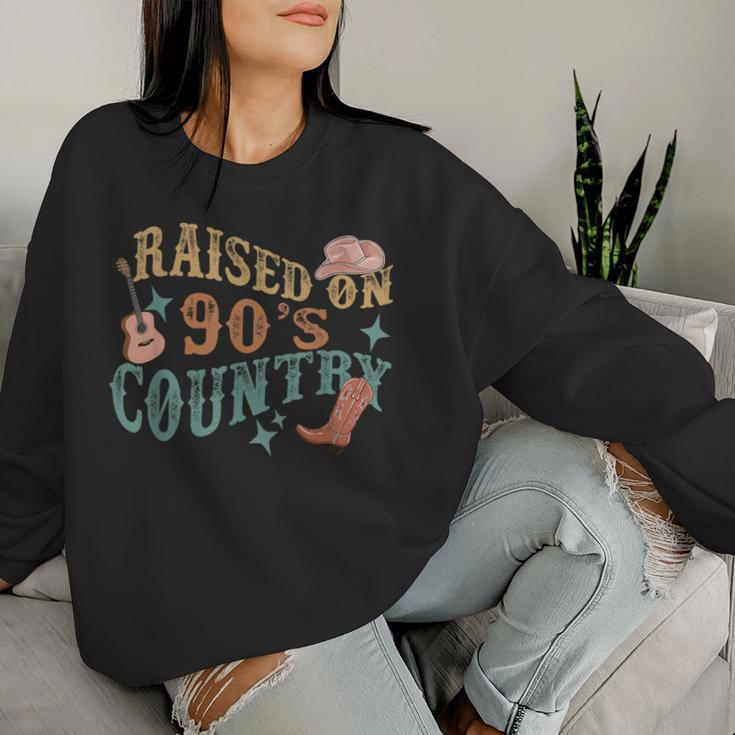 Retro Raised On 90'S Country Boho Vintage Western Cowboy Women Sweatshirt Gifts for Her