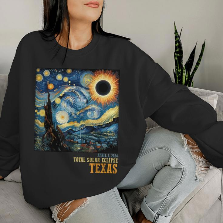 Retro Total Solar Eclipse 2024 Texas For Kid Women Sweatshirt Gifts for Her