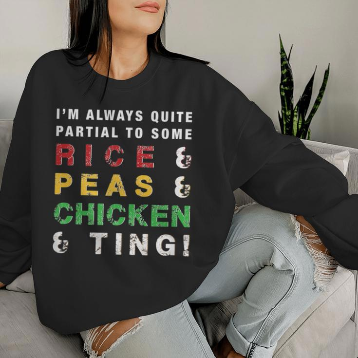 Rice And Peas And Chicken Jamaican Slang And Cuisine Women Sweatshirt Gifts for Her