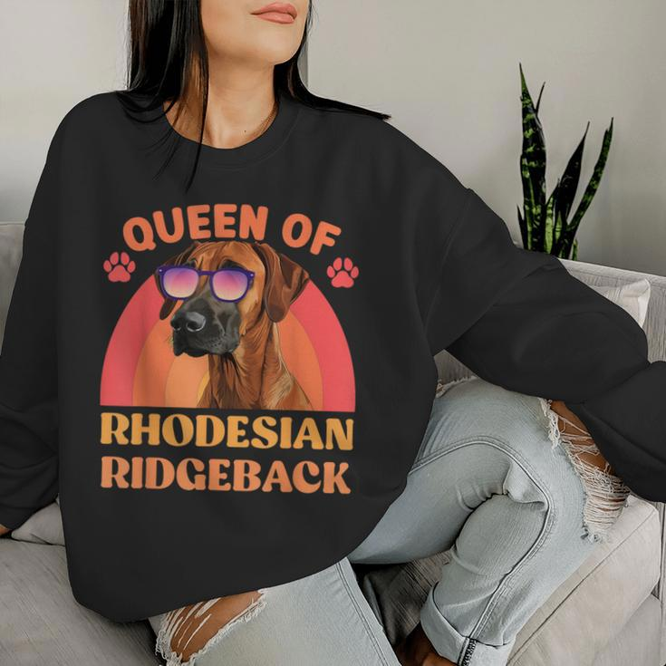 Ridgeback Queen Of Rhodesian Ridgeback Owner Vintage Women Sweatshirt Gifts for Her