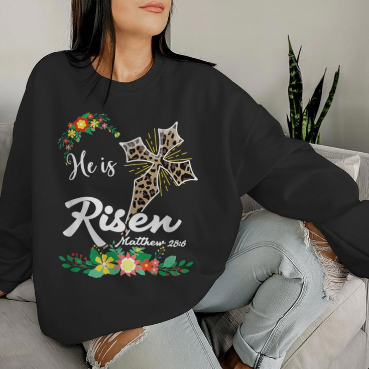 He Is Risen Bible Verse Floral Easter Is About Jesus Women Sweatshirt Gifts for Her