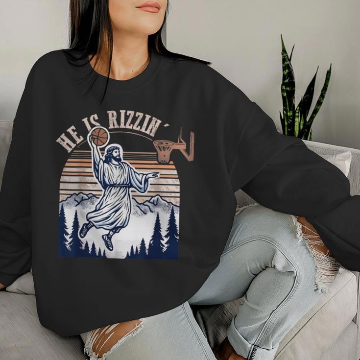 He Is Risen-Rizzin' Easter Jesus Christian Faith Basketball Women Sweatshirt Gifts for Her