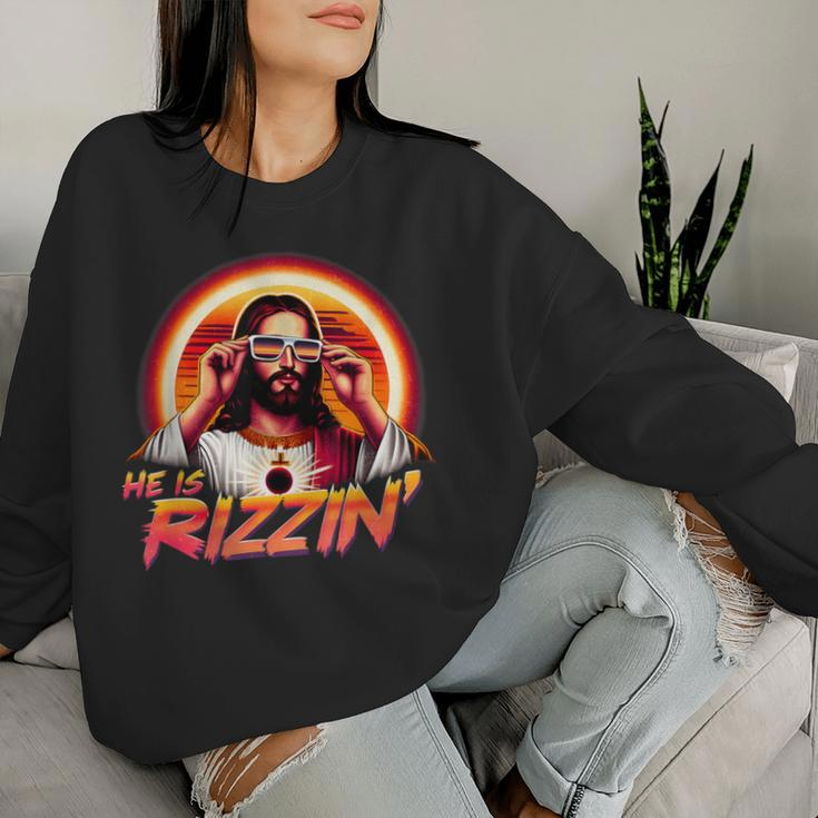 He Is Rizzen Christian Jesus Is Rizzen Jesus Christian Women Sweatshirt Gifts for Her