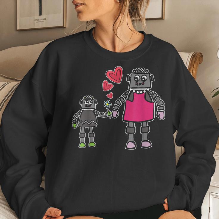 Robot Mom Mother And Son Love Women Sweatshirt Gifts for Her